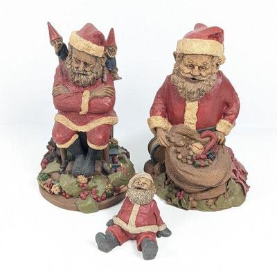 Tom Clark Cairn Studio Handcrafted Christmas Santa Claus Lot: Nip Tuck Santa, Santa III, & Ho Ho Ho