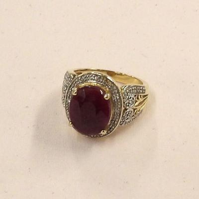 14K Gold Ruby Dimond
