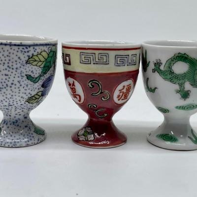 (3) Vintage Japanese Egg Cups