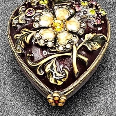 Jay Strongwater Enameled Heart Trinket Box