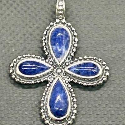 James Avery 925 Silver w/ Blue Sodalite Pendant