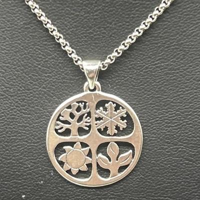 James Avery 925 Silver 4 Seasons Pendant on 22in Chain