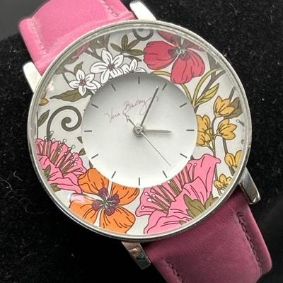 Pink Vera Bradley Watch w/ Leather Band