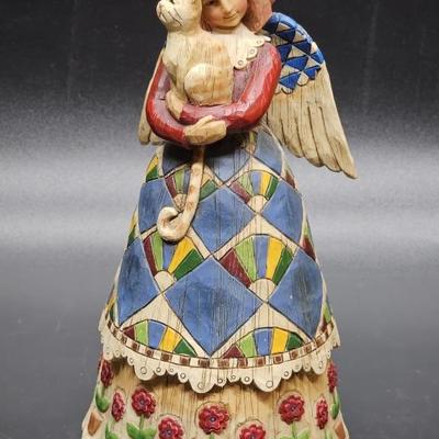 Jim Shore Angel Holding a Cat Figurine