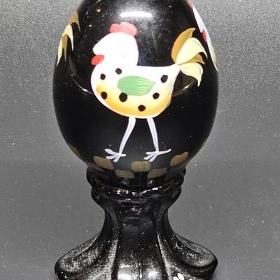 Vintage Painted Artist Signed Fenton Egg