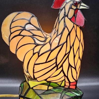 Stained Glass Rooster Light