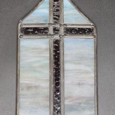 Stained Glass Panel w/ Cross