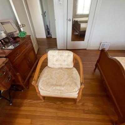 regency style caned back chair 