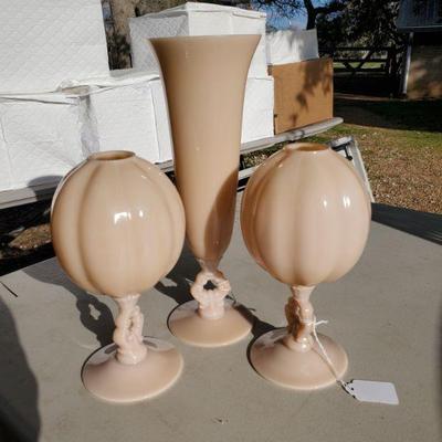 1930's Cambridge Crown Keyhole vases
