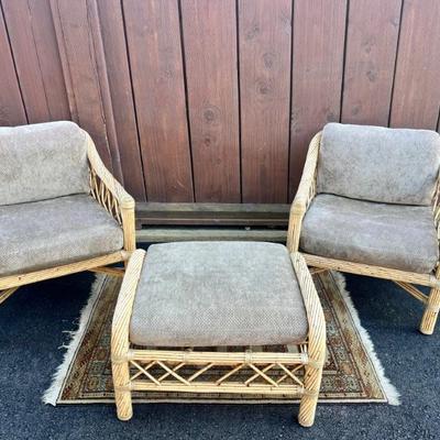 McGuire chair and ottoman set
