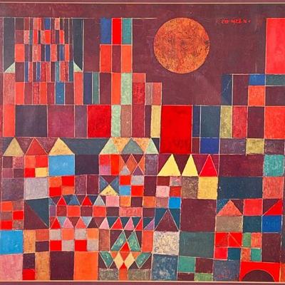 PAUL KLEE (1879-1940) PRINT | Burg Und Sonne. Print on paper. 17.5 x 21.5 in sight. - l. 26.25 x w. 23.25 in (frame)

