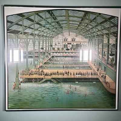 SUTRO BATHS PRINT | Framed print of Sutro Baths San Francisco by Marilyn Blaisdell 1977. - l. 39.25 x w. 35.25 in


