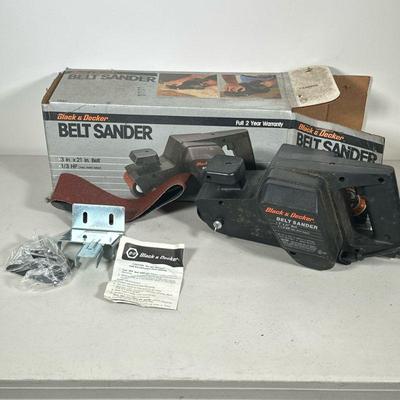 BLACK & DECKER BELT SANDER | Corded belt sander with 14 square inches of sanding surface and 1/3 horsepower motor. - l. 13 x w. 6 x...