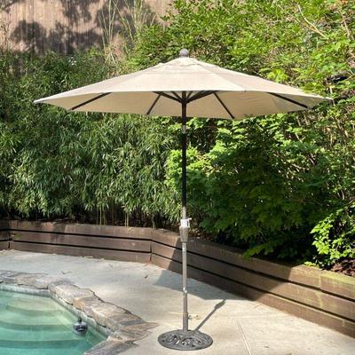 OUTDOOR UMBRELLA | Having metal base, crank open and adjustable angled hinge. - h. 104 x dia. 100 in

