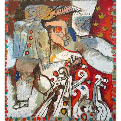 THEO TOBIASSE (1927-2012) GICLEE | L’amour Et L’enfant Poete. Oil on canvas. 33.5 x 31 in. sight. Signed & numbered “53/199” lower...