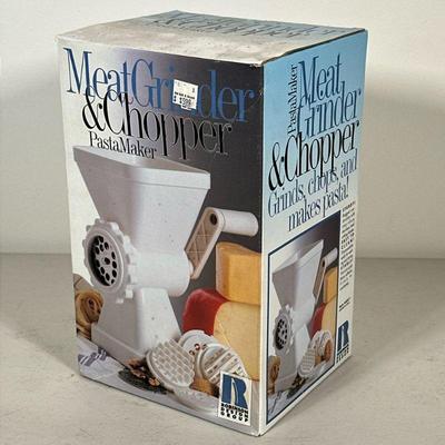 MEAT GRINDER & CHOPPER PASTA MAKER | New in box pasta maker, meat grinder and chopper. - l. 6.5 x w. 5.5 x h. 10.25 in

