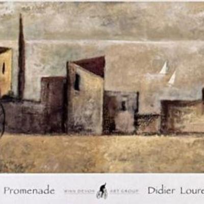 DIDIER LOURENCO (1968-2023) PRINT | Promenade. Print on paper. 14.75 x 49.75 in sight. Titled on bottom. - l. 58 x w. 24 in (Frame)

