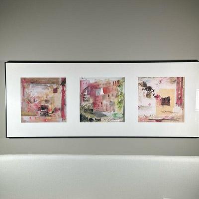 3 PIECE PRINT | Framed print in 3 parts, 10.5 x 11 in. sight. - l. 46.5 x w. 18 in

