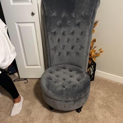 tall back velvet chair