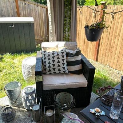 Patio chair & plants