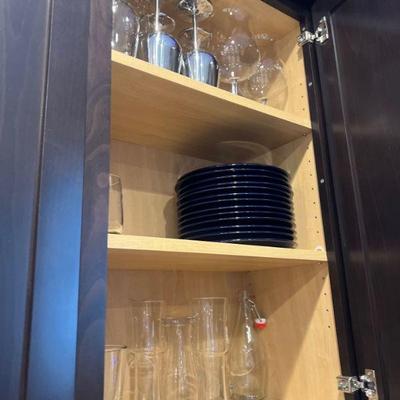 Dishes, wine glasses
