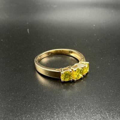 Yellow diamonds on 14k gold