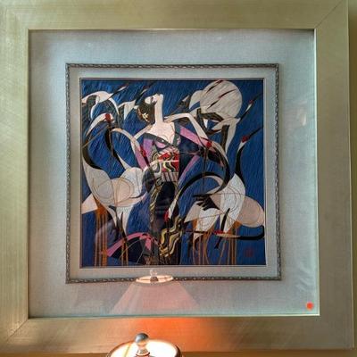 Ting Shao Kuong “Bird of Happiness” – Su Embroidering.  24.5”x24.5.