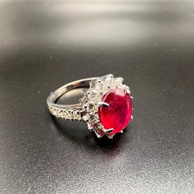 Ruby and Diamond on 14k gold 