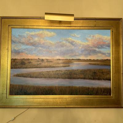 $1800 0riginal Lowcountry Marsh Scene Painting by SC Artist, Michael McNinch. 33” x 44” Framed. 