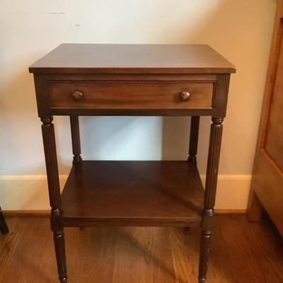 $130-2 tier table, 1 drawer, 31”H 21”L 16”depth