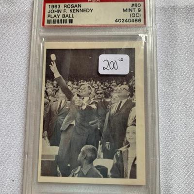 $200- 1963 JFK  going for the baseball 