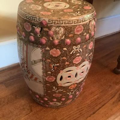 $165-Asian Garden Stool, 19"H 13"diameter 
