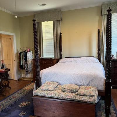 $349-Queen bed, 4 post, 42”H head 21”H foot, 82”H posts 
