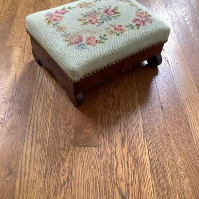 $25-needlepoint stool 6"H 10" x 13"