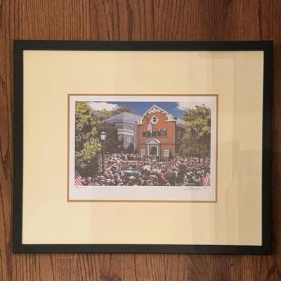 $125 custom framed print of “The National Baseball Hall of Fame Grand Opening” by artist Bill Purdom. Signed by the artist and numbered...