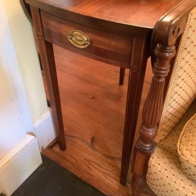 $295 each-Mersman end table 26"H 26"L 15"depth to 34" up
