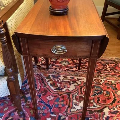 $295 each-Mersman end table 26"H 26"L 15"depth to 34" up
