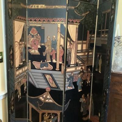 $595- Chinese screen purchased in Hawaii in 1920s 