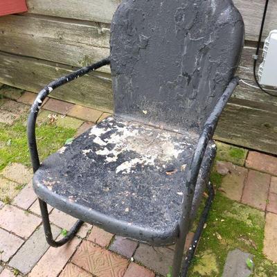 Vintage heavy metal spring chair
