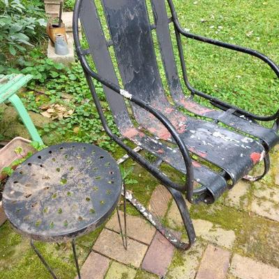 Light metal vintage spring chair