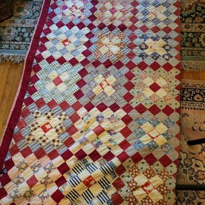 Hand sewn quilt 86" x 77"
