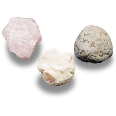 Lot of Rough Rocks/Minerals (Rose Quartz, Snowflake Obsidian, Rough Opal Nodule)