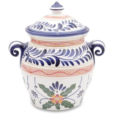 Tabletops Unlimited Hand Painted Talavera Ceramic Container
