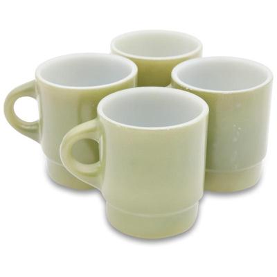 Set Of 4 Anchor Hocking Fire King Stacking Mugs