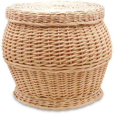 Vintage Storage Wicker Side Table Basket MCM