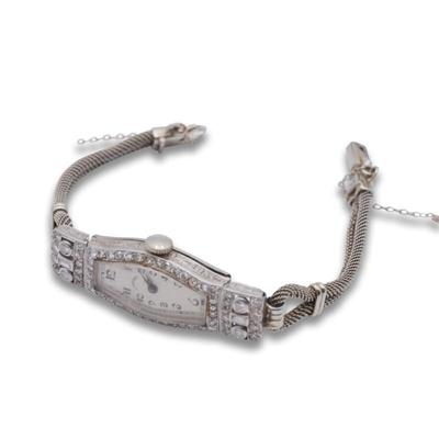 Longines 18K White Gold & Diamond Watch