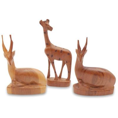 Lot Of 3 Besmo Wooden Animal Figurines
