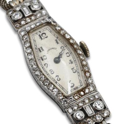 Longines 18K White Gold & Diamond Watch
