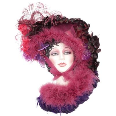 Vintage Porcelain Feathers Lady Face Mask