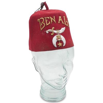 Antique B. Pasquale Co. "Ben Ali" Shriners Masonic Fez Hat With Tassel